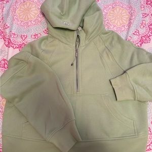 Lululemon Half Zip Scuba in a Mint Green - M/L